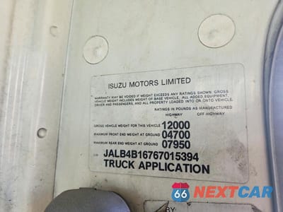 Zdjęcie 13 z 13 samochodu: 2006 ISUZU NPR VIN:JALB4B16767015394 - miniatura