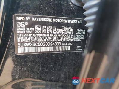Zdjęcie 12 z 12 samochodu: 2016 BMW X3 XDRIVE28I VIN:5UXWX9C50G0D94838 - miniatura