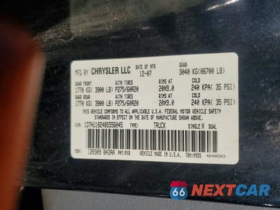 Zdjęcie 12 z 12 samochodu: 2008 DODGE RAM 1500 ST VIN:1D7HU18248S556045 - miniatura