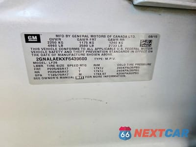 Zdjęcie 13 z 13 samochodu: 2015 CHEVROLET EQUINOX LS VIN:2GNALAEKXF6439600 - miniatura