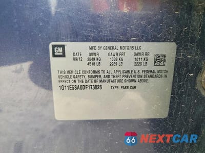 Zdjęcie 12 z 12 samochodu: 2013 CHEVROLET MALIBU 2LT VIN:1G11E5SA0DF173828 - miniatura