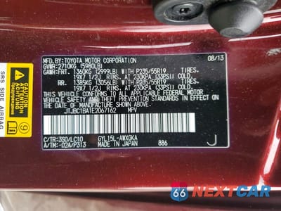 Zdjęcie 14 z 14 samochodu: 2014 LEXUS RX 450H VIN:JTJBC1BA1E2067162 - miniatura
