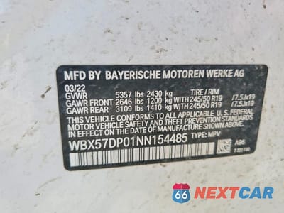 Zdjęcie 13 z 13 samochodu: 2022 BMW X3 XDRIVE30I VIN:WBX57DP01NN154485 - miniatura
