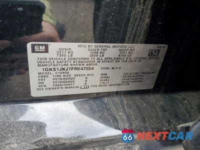 Zdjęcie 14 z 14 samochodu: 2015 GMC YUKON XL DENALI VIN:1GKS1JKJ7FR647554 - miniatura
