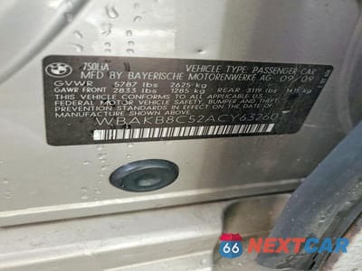 Zdjęcie 12 z 12 samochodu: 2010 BMW 750 LI VIN:WBAKB8C52ACY63260 - miniatura