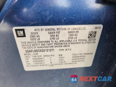 Zdjęcie 13 z 13 samochodu: 2016 GMC TERRAIN SLE VIN:2GKFLNE3XG6121271 - miniatura