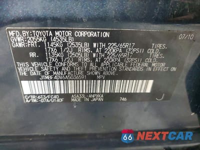 Zdjęcie 14 z 14 samochodu: 2010 TOYOTA RAV4 BASE VIN:JTMBF4DV6A5036591 - miniatura