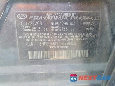 Zdjęcie 12 z 12 samochodu: 2009 HYUNDAI SONATA LIMITED VIN:5NPEU46C09H538409 - miniatura
