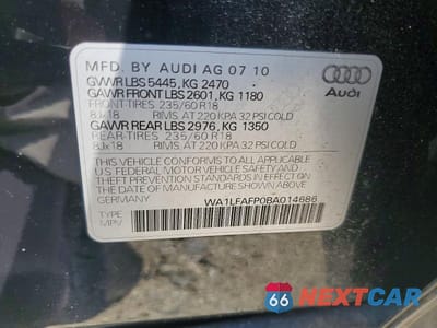 Zdjęcie 13 z 13 samochodu: 2011 AUDI Q5 PREMIUM PLUS VIN:WA1LFAFP0BA014686 - miniatura