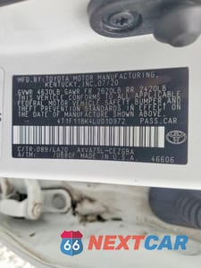 Zdjęcie 13 z 13 samochodu: 2020 TOYOTA CAMRY XLE VIN:4T1F11BK4LU010972 - miniatura