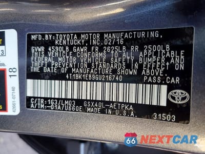 Zdjęcie 12 z 12 samochodu: 2016 TOYOTA AVALON LIMITED VIN:4T1BK1EB9GU216740 - miniatura
