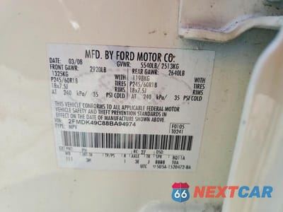 Zdjęcie 13 z 13 samochodu: 2008 FORD EDGE LIMITED VIN:2FMDK49C88BA94974 - miniatura