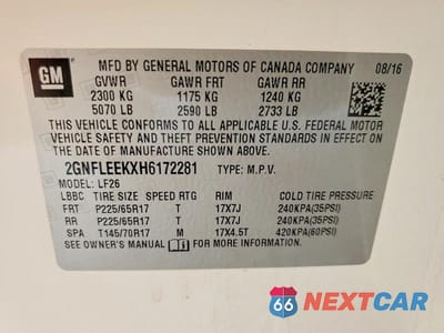 Zdjęcie 12 z 12 samochodu: 2017 CHEVROLET EQUINOX LS VIN:2GNFLEEKXH6172281 - miniatura