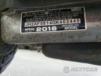 Zdjęcie 9 z 9 samochodu: 2016 HONDA NPS50 VIN:JH2AF5814GK402445 - miniatura