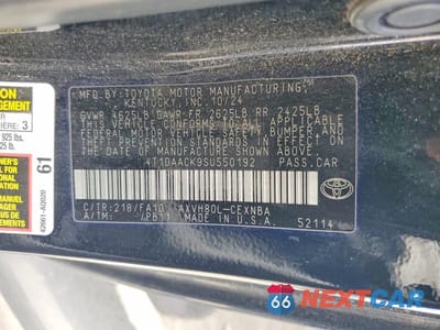 Zdjęcie 13 z 13 samochodu: 2025 TOYOTA CAMRY LE VIN:4T1DAACK9SU550192 - miniatura