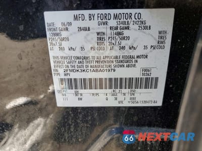 Zdjęcie 12 z 12 samochodu: 2010 FORD EDGE LIMITED VIN:2FMDK3KC1ABA01979 - miniatura