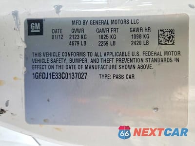 Zdjęcie 12 z 12 samochodu: 2012 CADILLAC CTS PERFORMANCE COLLECTION VIN:1G6DJ1E33C0137027 - miniatura