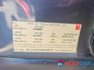 Zdjęcie 12 z 12 samochodu: 2017 TESLA MODEL S VIN:5YJSA1E2XHF183779 - miniatura