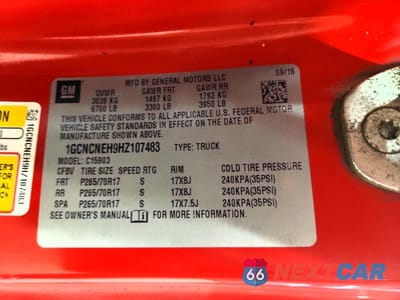 Zdjęcie 12 z 12 samochodu: 2017 CHEVROLET SILVERADO C1500 VIN:1GCNCNEH9HZ107483 - miniatura