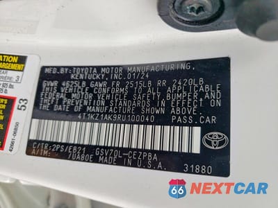 Zdjęcie 12 z 12 samochodu: 2024 TOYOTA CAMRY TRD VIN:4T1KZ1AK9RU100040 - miniatura