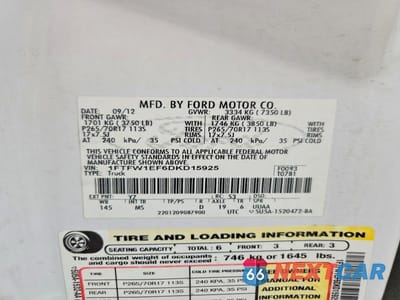 Zdjęcie 12 z 12 samochodu: 2013 FORD F150 SUPERCREW VIN:1FTFW1EF6DKD15925 - miniatura