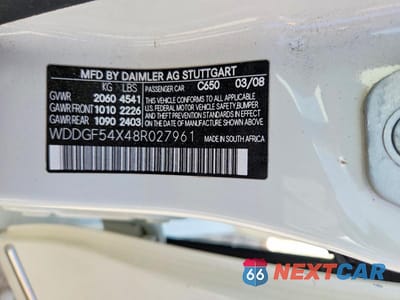 Zdjęcie 12 z 12 samochodu: 2008 MERCEDES-BENZ C 300 VIN:WDDGF54X48R027961 - miniatura