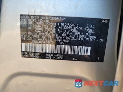 Zdjęcie 12 z 12 samochodu: 2004 TOYOTA RAV4 BASE VIN:JTEGD20V540044751 - miniatura
