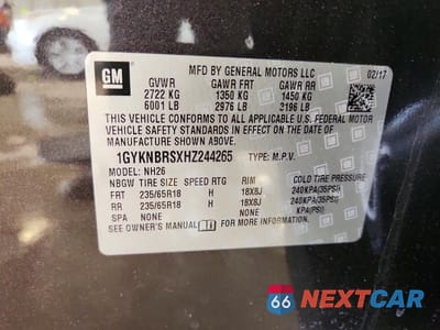 Zdjęcie 14 z 14 samochodu: 2017 CADILLAC XT5 LUXURY VIN:1GYKNBRSXHZ244265 - miniatura