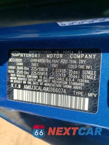 Zdjęcie 12 z 12 samochodu: 2021 HYUNDAI TUCSON ULTIMATE VIN:KM8J3CAL4MU366074 - miniatura