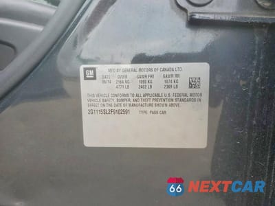 Zdjęcie 12 z 12 samochodu: 2015 CHEVROLET IMPALA LT VIN:2G1115SL2F9102591 - miniatura