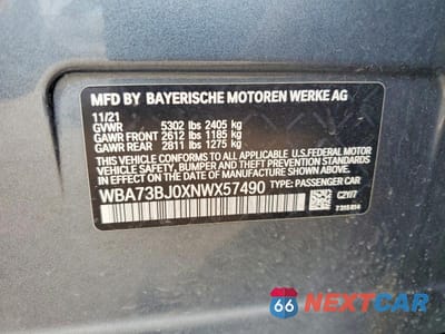 Zdjęcie 12 z 12 samochodu: 2022 BMW 540 XI VIN:WBA73BJ0XNWX57490 - miniatura
