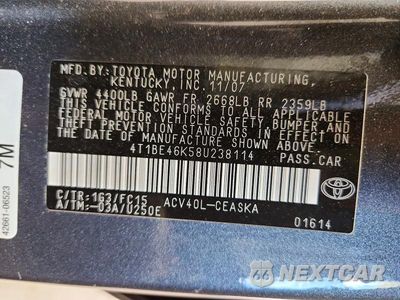 Zdjęcie 12 z 12 samochodu: 2008 TOYOTA CAMRY SE VIN:4T1BE46K58U238114 - miniatura