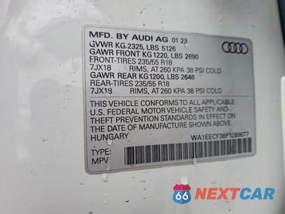 Zdjęcie 12 z 12 samochodu: 2023 AUDI Q3 PREMIUM PLUS S LINE 45 VIN:WA1EECF36P1089677 - miniatura