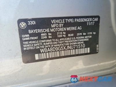 Zdjęcie 12 z 12 samochodu: 2018 BMW 330 XI VIN:WBA8D9G5XJNU71510 - miniatura