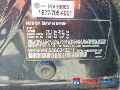 Zdjęcie 12 z 12 samochodu: 2016 BMW M5 VIN:WBSFV9C53GG343211 - miniatura