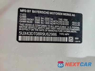 Zdjęcie 12 z 12 samochodu: 2024 BMW X4 M40I VIN:5UX43DT08R9U62986 - miniatura