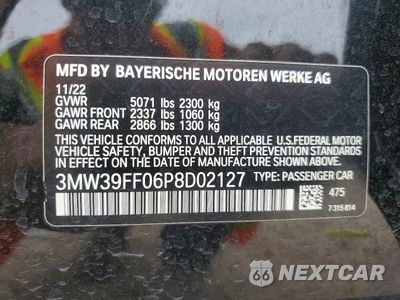 Zdjęcie 12 z 12 samochodu: 2023 BMW 330E VIN:3MW39FF06P8D02127 - miniatura