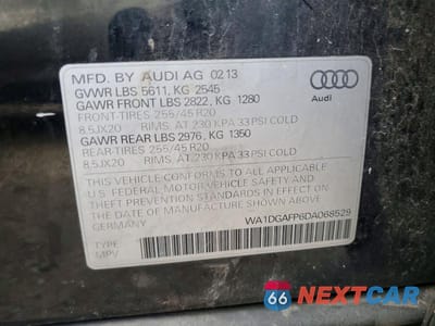 Zdjęcie 13 z 13 samochodu: 2013 AUDI Q5 PREMIUM PLUS VIN:WA1DGAFP6DA068529 - miniatura