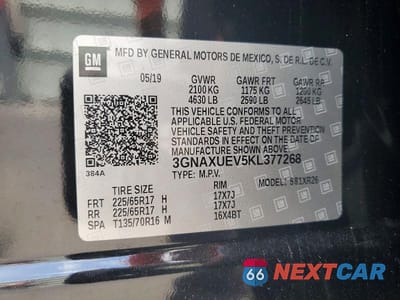 Zdjęcie 13 z 13 samochodu: 2019 CHEVROLET EQUINOX LT VIN:3GNAXUEV5KL377268 - miniatura
