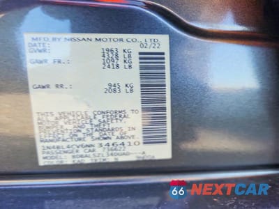 Zdjęcie 12 z 12 samochodu: 2022 NISSAN ALTIMA SR VIN:1N4BL4CV6NN346410 - miniatura