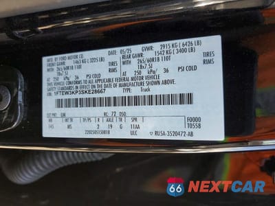 Zdjęcie 12 z 12 samochodu: 2025 FORD F150 XLT VIN:1FTEW3KP3SKE28667 - miniatura