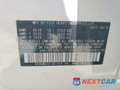 Zdjęcie 12 z 12 samochodu: 2015 SUBARU LEGACY 2.5I LIMITED VIN:4S3BNBJ67F3059644 - miniatura