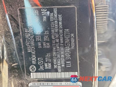 Zdjęcie 12 z 12 samochodu: 2022 HYUNDAI ELANTRA LIMITED VIN:5NPLP4AG2NH072114 - miniatura