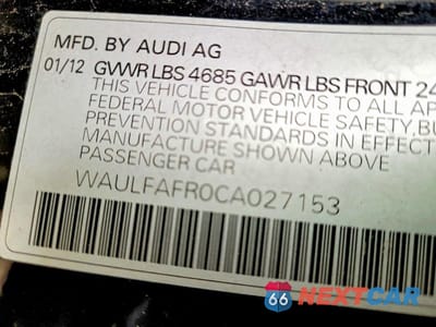 Zdjęcie 10 z 10 samochodu: 2012 AUDI A5 PREMIUM PLUS VIN:WAULFAFR0CA027153 - miniatura