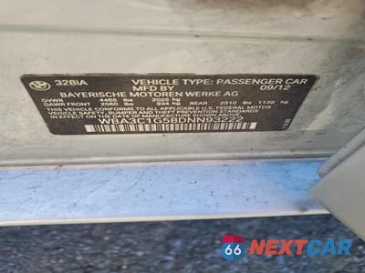 Zdjęcie 12 z 12 samochodu: 2013 BMW 328 I SULEV VIN:WBA3C1G58DNN93222 - miniatura