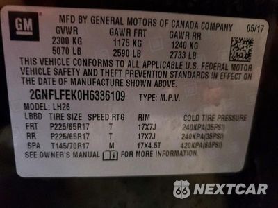 Zdjęcie 13 z 13 samochodu: 2017 CHEVROLET EQUINOX LT VIN:2GNFLFEK0H6336109 - miniatura