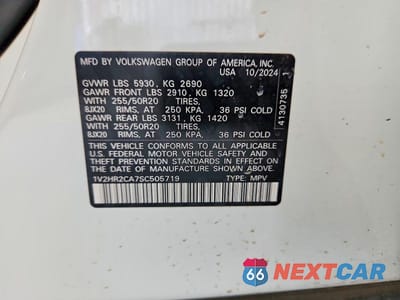 Zdjęcie 14 z 14 samochodu: 2025 VOLKSWAGEN ATLAS SE VIN:1V2HR2CA7SC505719 - miniatura