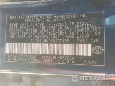 Zdjęcie 13 z 13 samochodu: 2019 TOYOTA CAMRY XSE VIN:4T1B61HK0KU837485 - miniatura