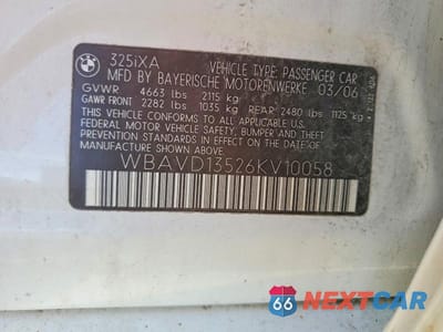 Zdjęcie 13 z 13 samochodu: 2006 BMW 325 XI VIN:WBAVD13526KV10058 - miniatura
