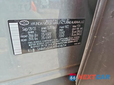 Zdjęcie 14 z 14 samochodu: 2023 HYUNDAI SANTA FE BLUE VIN:5NMS2DA14PH018254 - miniatura